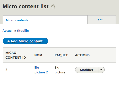 Liste des micros contenus sur un utilisateur