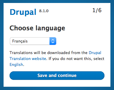 Drupal 8 : processus d'installation.