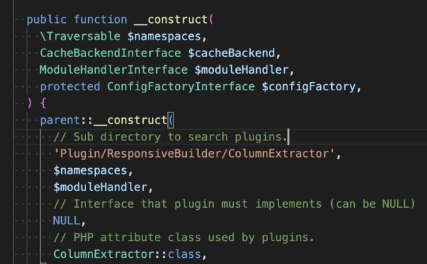 Constructeur de la classe ColumnExtractorManager