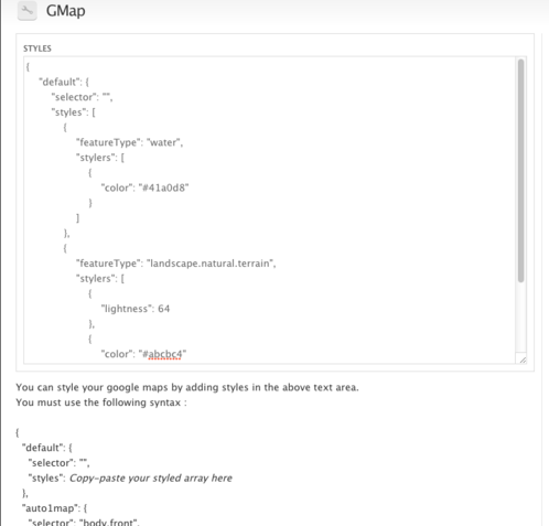 Gmap Stylizer - Configuration
