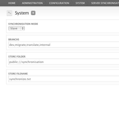 Server Sync - Panneau de configuration