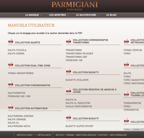 Parmigiani Fleurier customer service - User manuals