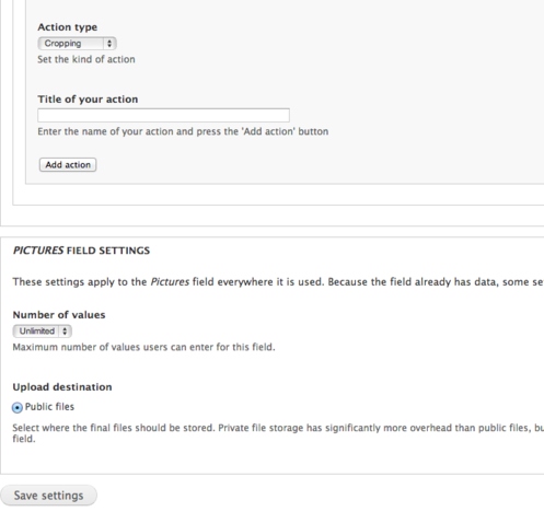 Uploadify - Configuration screen - Field global parameters