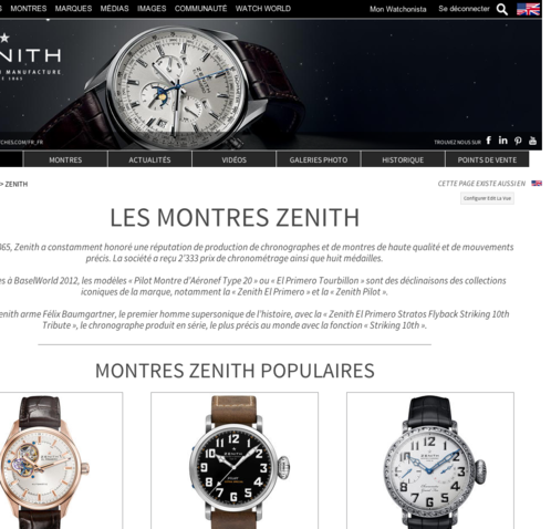 W - Zenith homepage