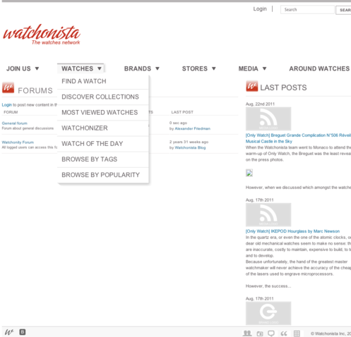 Watchonista - Forum and watches menu