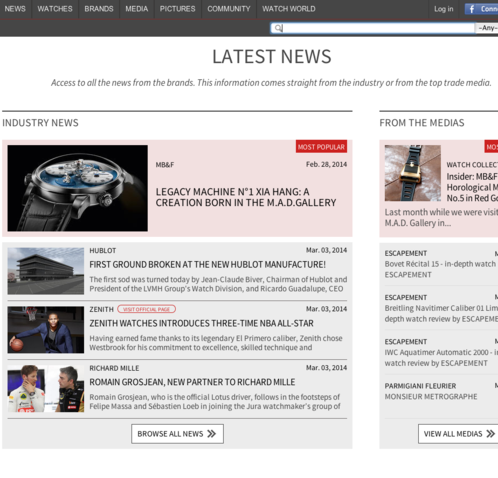 Watchonista - Homepage : Last news