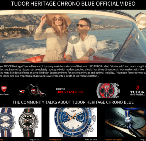 Watchonista - Tudor Chrono Blue action : Video