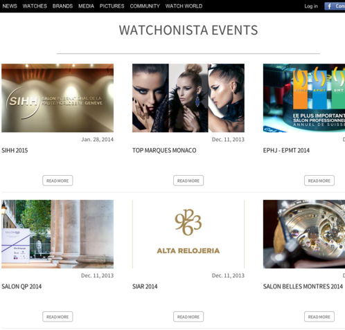 Watchonista - Médias : Watchonista Blog, évènements