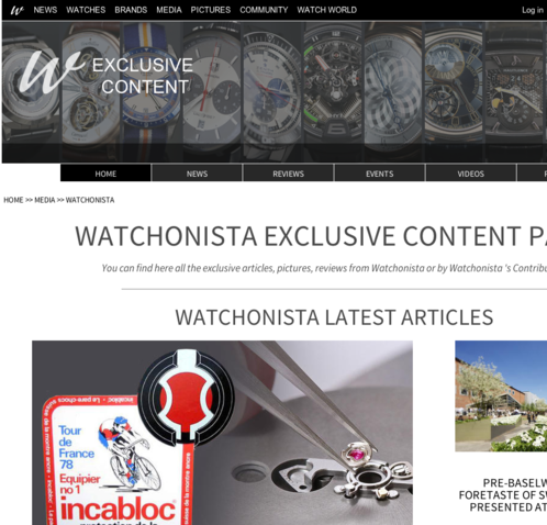 Watchonista - Media : Watchonista Blog, homepage