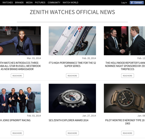 Watchonista - Marques : Zenith, dernières actualités