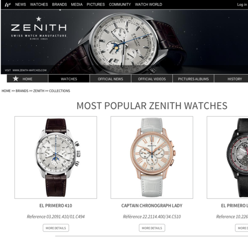 Watchonista - Marques : Zenith, les montres
